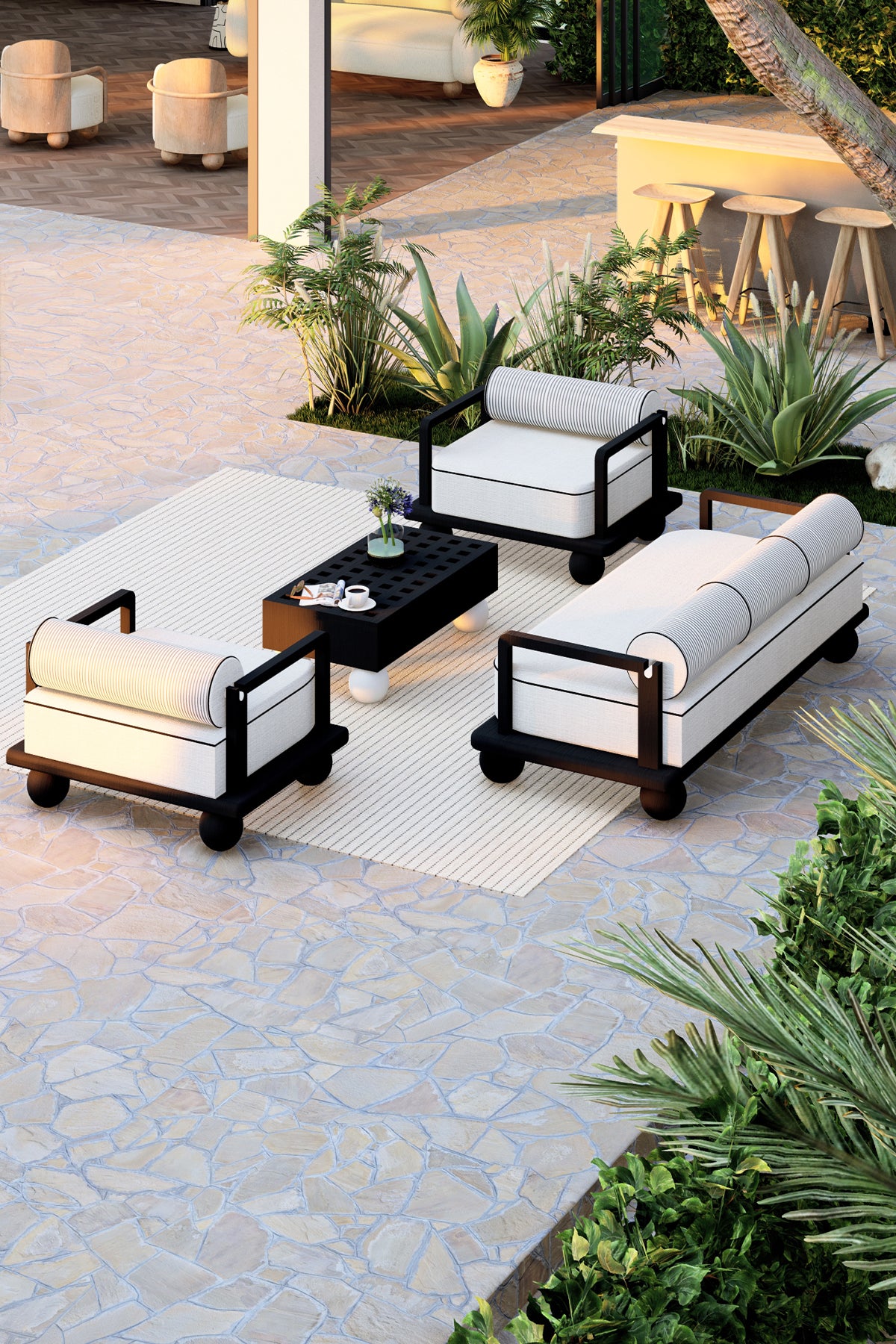 Mario Dış Mekan Oturma Grubu- Kollu