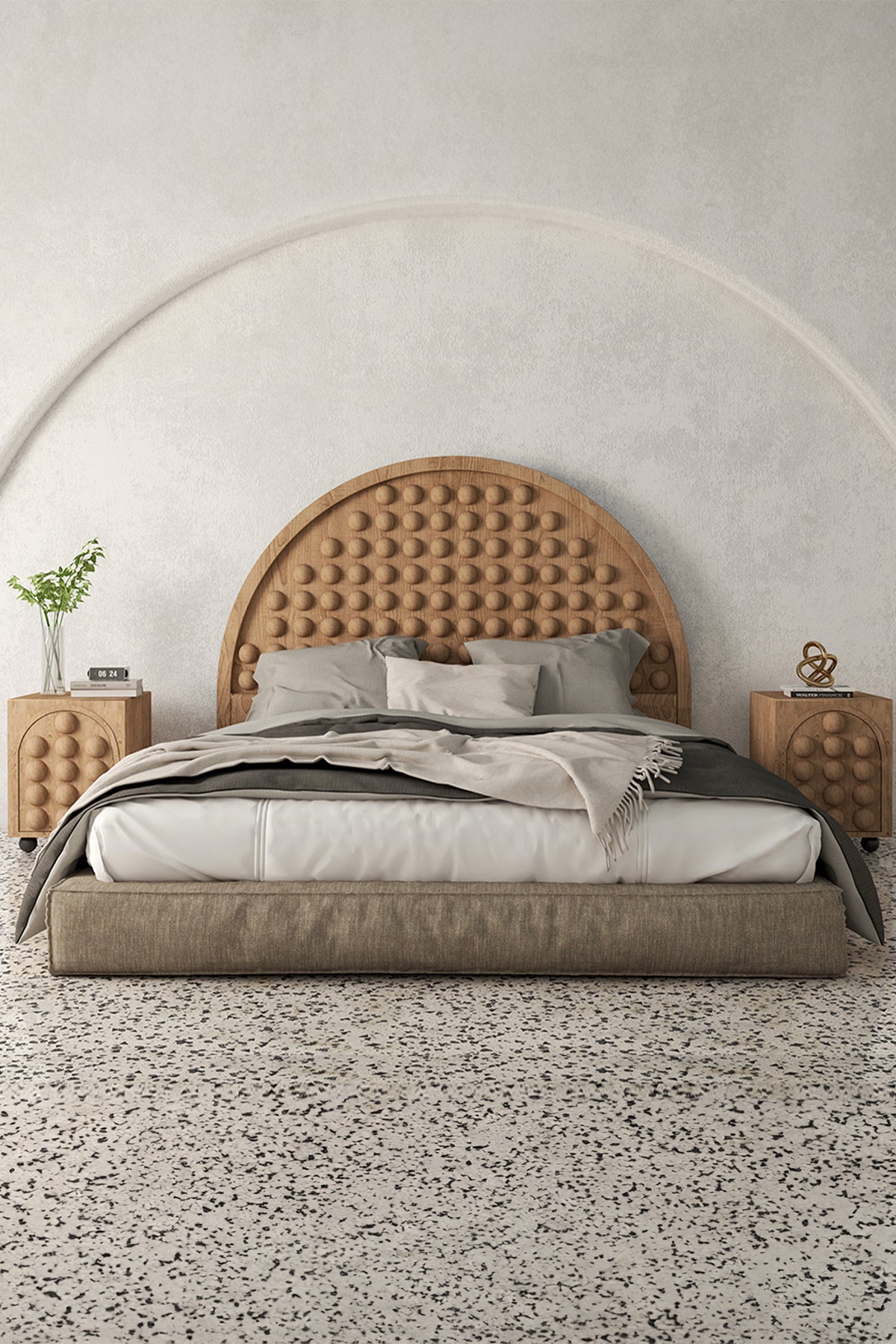 Curve Yatak Başlığı Ve Altlığı-Natural