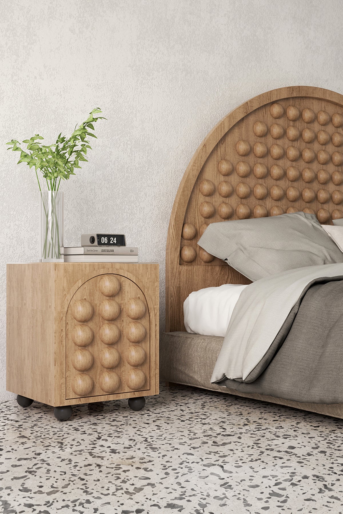 Curve Yatak Başlığı Ve Altlığı-Natural