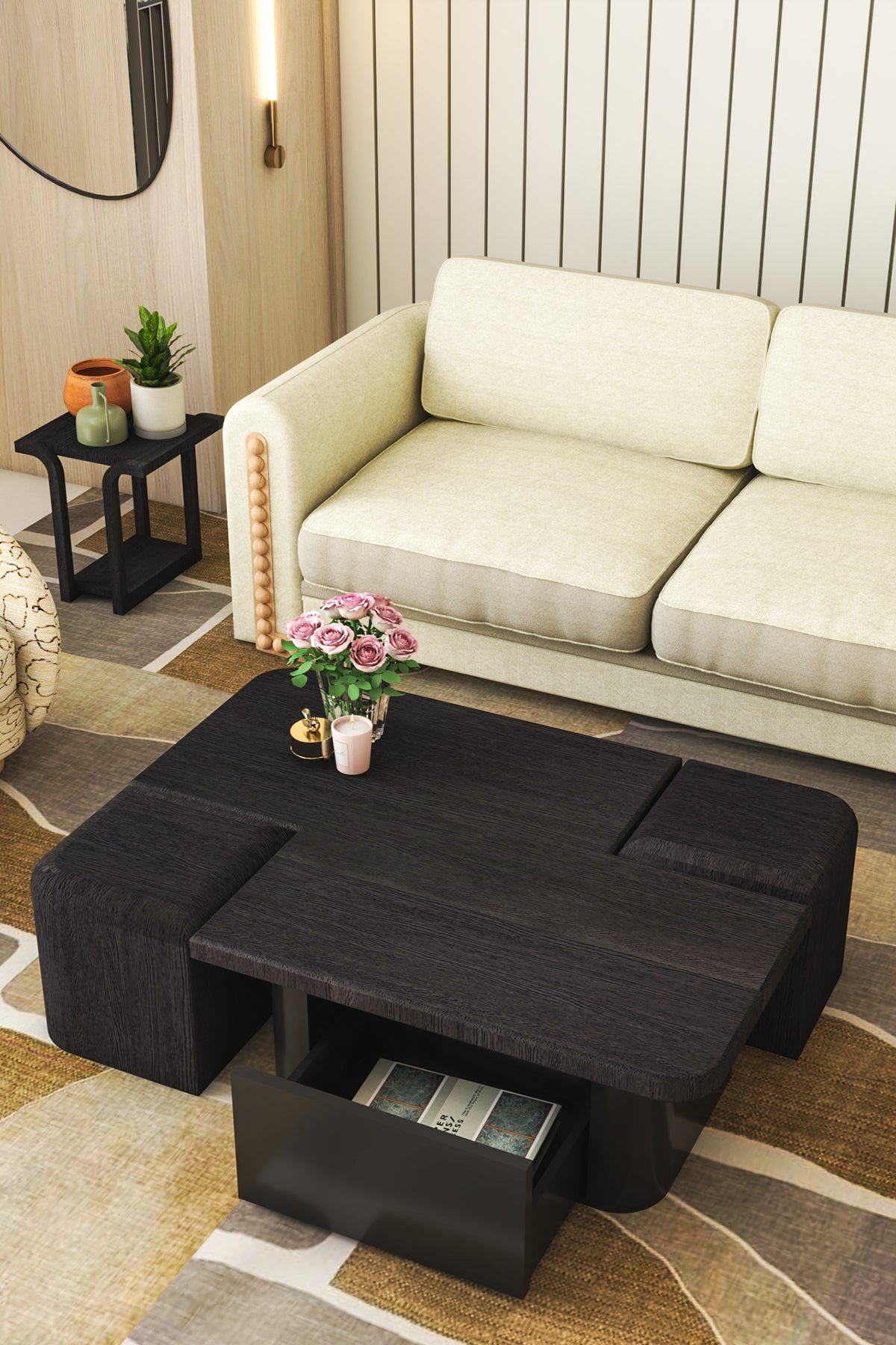 Rainy Orta Sehpa-Siyah renkli