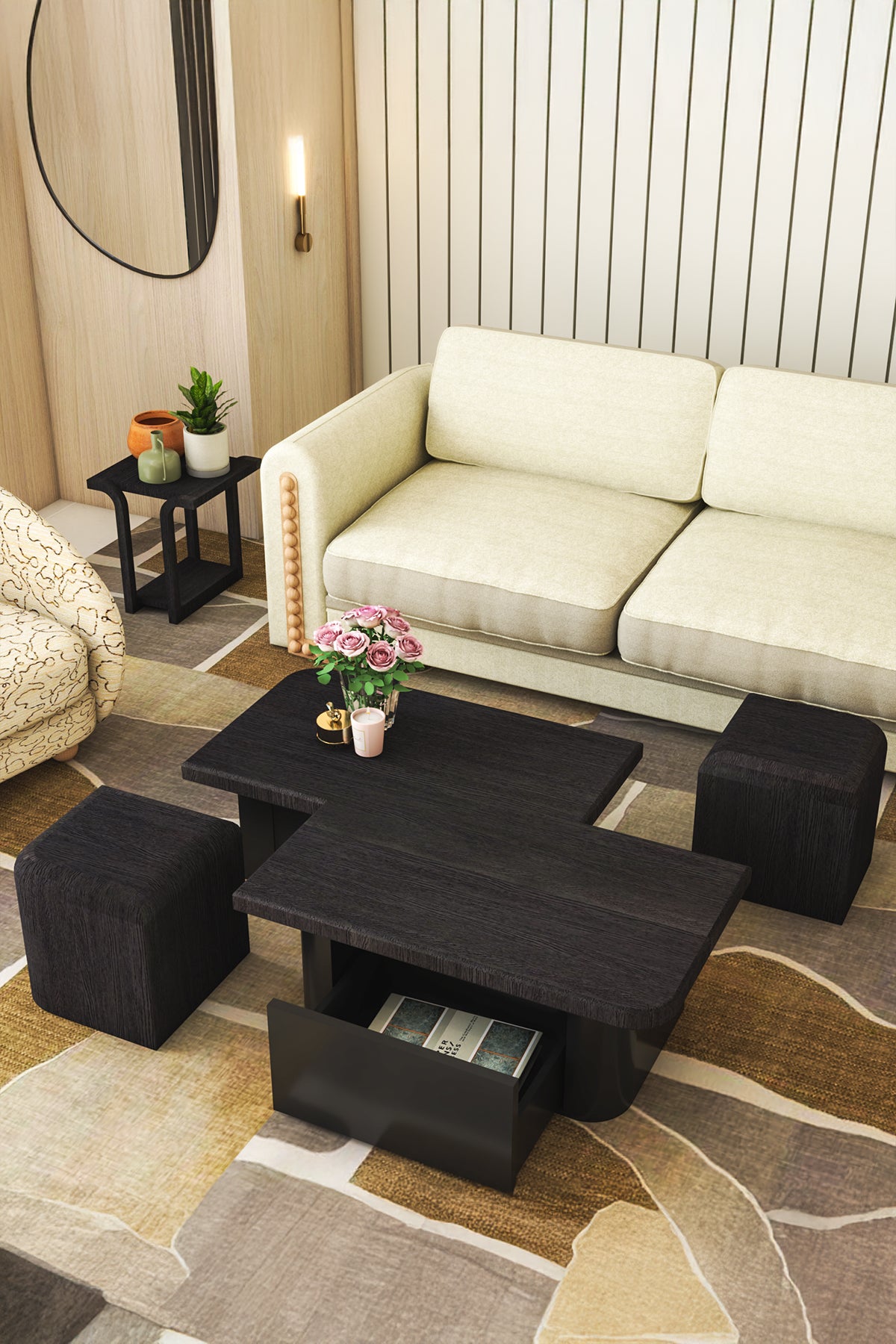 Rainy Orta Sehpa-Siyah renkli