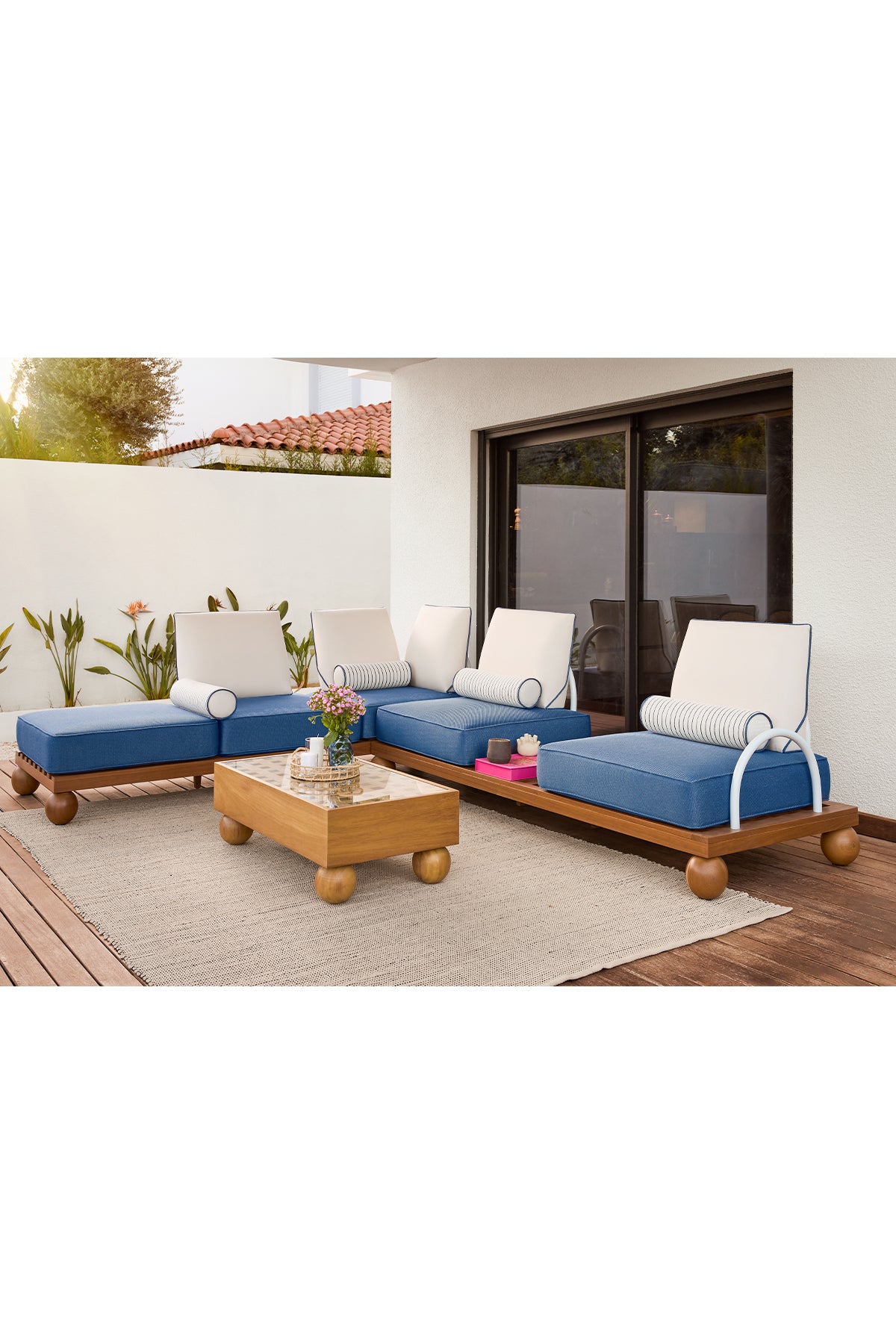 Picasso Outdoor Köşe Takımı- Mavi renk