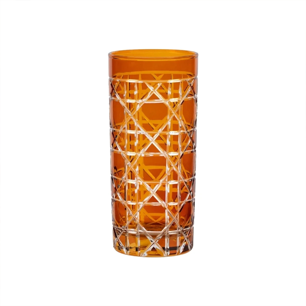 ilovehomeglass Luxury Cam Uzun Su Bardağı amber renkli485 ml